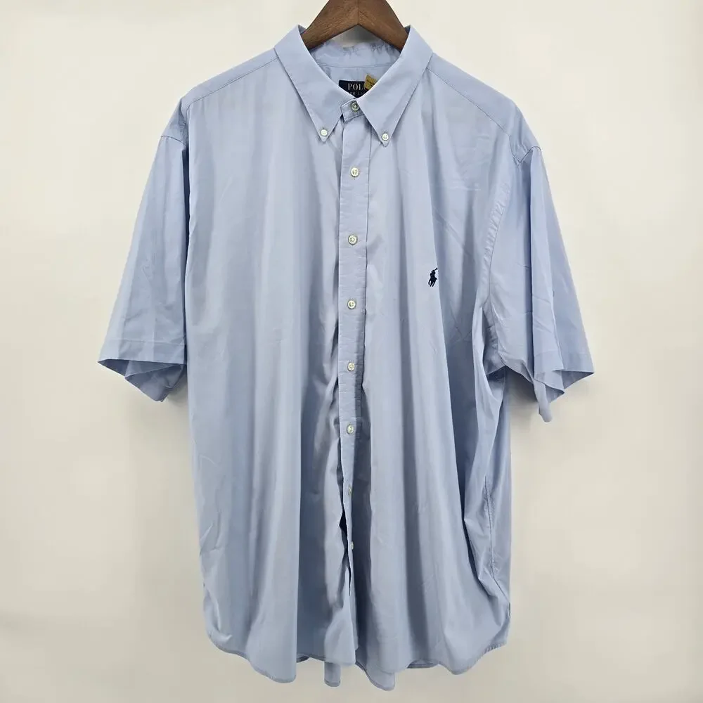 Polo Ralph Lauren Shirt Mens 2XB 2XL BIG Performance Button Down Short Sleeve